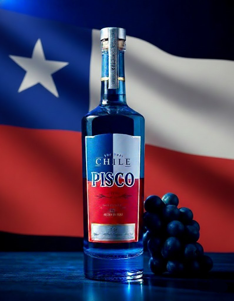 Botella de Pisco Chileno - Candidato en la Batalla del Pisco